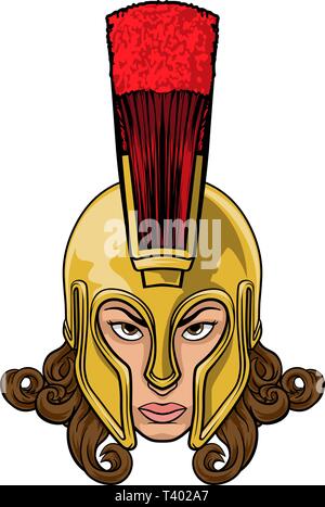 Spartan Trojan Athena Britannia donna guerriero Illustrazione Vettoriale