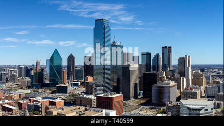 Vista del centro di Dallas Cityscape, Texas, Stati Uniti d'America. Foto Stock