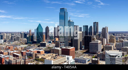 Vista del centro di Dallas Cityscape, Texas, Stati Uniti d'America. Foto Stock