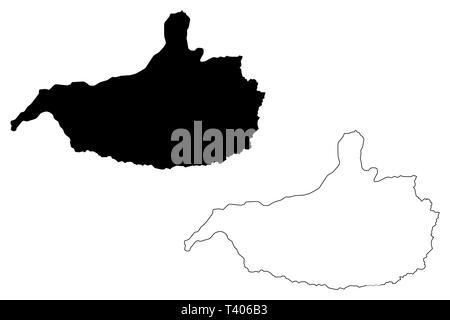 Provincia di Nangarhar (Repubblica Islamica dell'Afghanistan, province afghane) mappa illustrazione vettoriale, scribble schizzo o Nangrahar Ningrahar mappa Illustrazione Vettoriale