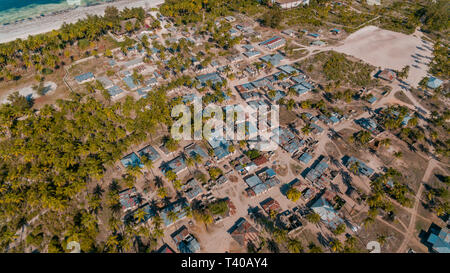 Vista aerea del Zanzibar insediamento locale nella zona Mchangani Foto Stock