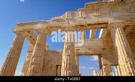 Antica rovina all Acropoli di Atene, Grecia Foto Stock