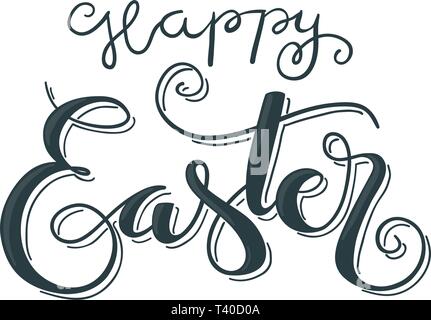 Felice Pasqua bella mano-vettore lettering Illustrazione Vettoriale