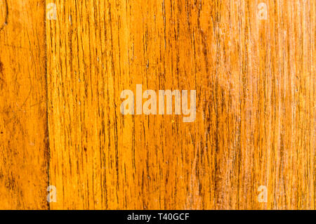 Colorato in giallo antico di legno naturale a trama della scheda sfondo di pavimentazione. La superficie del legno di quercia per la progettazione e la decorazione. Studio shot con copia per lo spazio Foto Stock