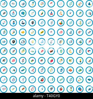 Strategia di 100 set di icone isometrica 3d style Illustrazione Vettoriale