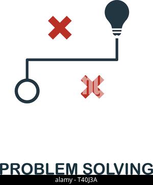 Problem Solving icona in due color design. Rosso e nero stile elementi di machine learning raccolta di icone. Creative problem solving icona. Per il web Illustrazione Vettoriale