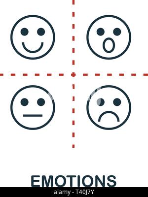 Icona di emozioni in due colori design. Rosso e nero stile elementi di machine learning raccolta di icone. Creative icona di emozioni. Per il web design, applicazioni Illustrazione Vettoriale