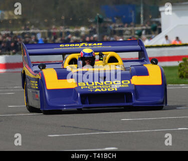 Mark Webber, Andrew Frankel, Porsche 917/30, 77th Assemblea dei Soci, Goodwood, West Sussex, in Inghilterra, aprile 2019, Autosport, auto, il circuito da corsa, classi Foto Stock