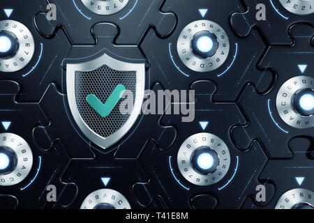 Sicurezza informatica di Blockchain crittografica Foto Stock