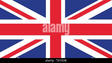 Vettore di bandiera nazionale del Regno Unito britannico. Bella illustrazione con texture ondulate. Illustrazione Vettoriale