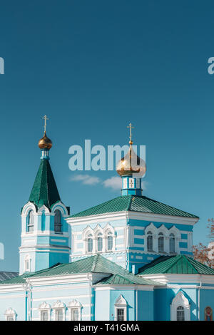 Korma Village, Dobrush distretto, Gomelskaya, Oblast di Bielorussia. Cupole di San Giovanni il Korma convento chiesa nel villaggio di Korma, Distretto di Dobrush, Bielorussia. F Foto Stock