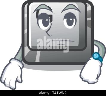 Pulsante di attesa G installato sul computer mascotte Illustrazione Vettoriale