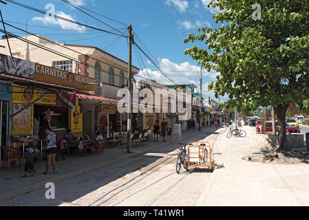 Main Street a Tulum quintana roo mexico Foto Stock