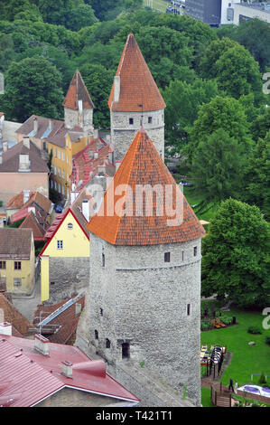 Il bastione di Tallinn, Estonia. Un városfal bástyája, Tallinn, Észtország. Foto Stock