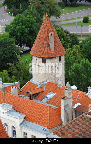 Il bastione di Tallinn, Estonia. Un városfal bástyája, Tallinn, Észtország. Foto Stock