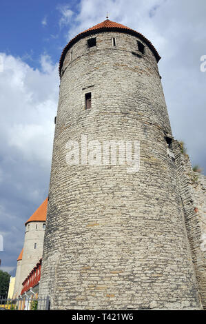 Il bastione di Tallinn, Estonia. Un városfal bástyája, Tallinn, Észtország. Foto Stock