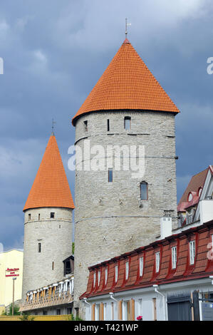 Il bastione di Tallinn, Estonia. Un városfal bástyája, Tallinn, Észtország. Foto Stock