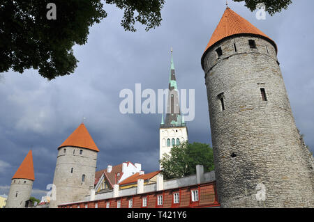 Il bastione di Tallinn, Estonia. Un városfal bástyája, Tallinn, Észtország. Foto Stock