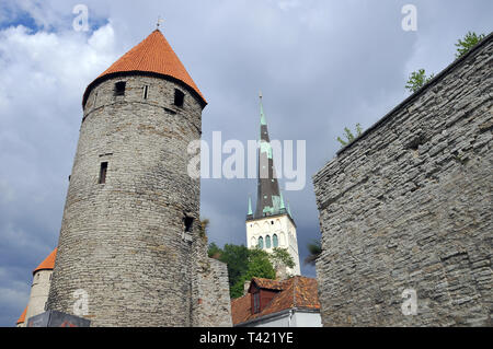 Il bastione di Tallinn, Estonia. Un városfal bástyája, Tallinn, Észtország. Foto Stock