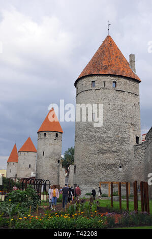 Il bastione di Tallinn, Estonia. Un városfal bástyája, Tallinn, Észtország. Foto Stock