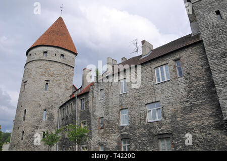 Il bastione di Tallinn, Estonia. Un városfal bástyája, Tallinn, Észtország. Foto Stock