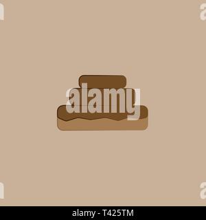 Biscotti al cioccolato sullo sfondo beige Illustrazione Vettoriale
