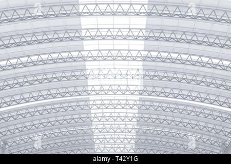 3D rendering interno bianco e pulito a soffitto in fabbrica Foto Stock