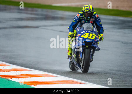 Valencia/Spagna - 11/18/2018 - #46 Valentino Rossi (ITA, Yamaha) durante il GP di Valencia al Ricardo Tormo Foto Stock