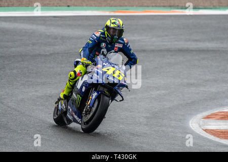 Valencia/Spagna - 11/18/2018 - #46 Valentino Rossi (ITA, Yamaha) dopo la fine del 2018 GP di Valencia al Ricardo Tormo Foto Stock