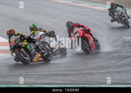 Valencia/Spagna - 11/18/2018 - i piloti passando per girare 4 sul primo giro del GP di Valencia Foto Stock