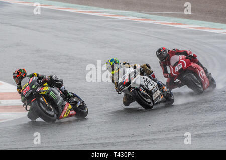 Valencia/Spagna - 11/18/2018 - #55 Hafizh SYAHRIN (MAL) sul suo Tech3 Yamaha M1 durante il GP di Valencia Foto Stock