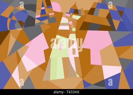 Abstract immagine vettoriale di un uomo e di una donna sullo sfondo della città astratta Illustrazione Vettoriale