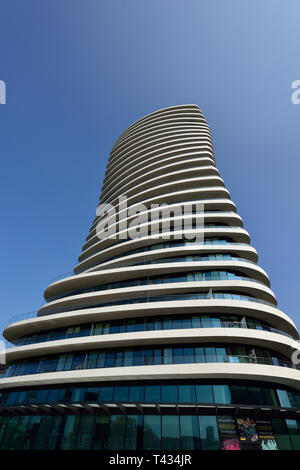 Lusso vista Tamigi residences, Lombard Wharf, 12 Strada lombardo, Battersea, a sud ovest di Londra, Regno Unito Foto Stock