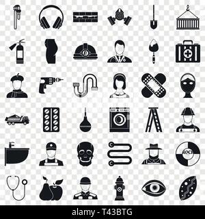 Buona professione set di icone, stile semplice Illustrazione Vettoriale