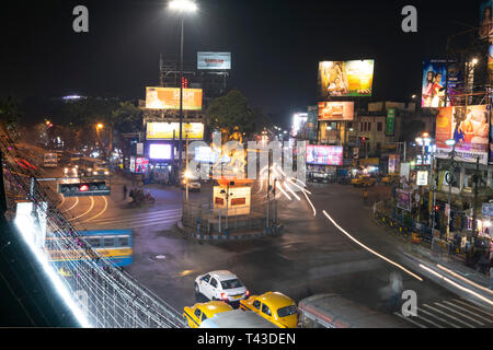 Antenna orizzontale vista di Shyambazar in Kolkata aka Calcutta, India. Foto Stock