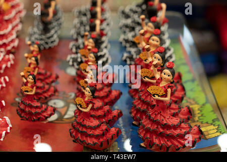 Granada Spagna souvenir shop dettaglio ballerina di flamenco Foto Stock