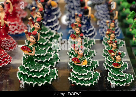 Granada Spagna souvenir shop dettaglio ballerina di flamenco Foto Stock