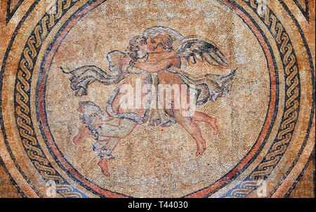 Eros e Psique. Iii secolo mosaico romano dall'Alcazar di Cordoba, Spagna Foto Stock