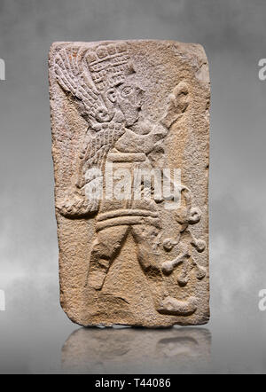 Aslantepe Hittita scolpita in rilievo orthostat pannello di pietra. Calcare, Aslantepe Malatya, 1200-700 A.C. Civiltà Anatoliche Museum, Ankara, Turchia. Foto Stock