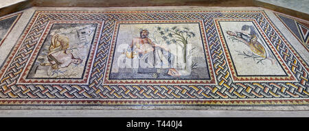 I mosaici romani - l'Eufrate ( fiume dèi). Villa Eufrate, antica Zeugama, 2° - 3° secolo D.C. . Zeugma Museo del Mosaico, Gaziantep, Turchia. Foto Stock
