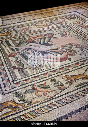 I mosaici romani - nascita di Afrodite (Venere) mosaico. Poseidon Villa Antica Zeugama, 2° - 3° secolo D.C. . Zeugma Museo del Mosaico, Gaziantep, Turchia. Foto Stock