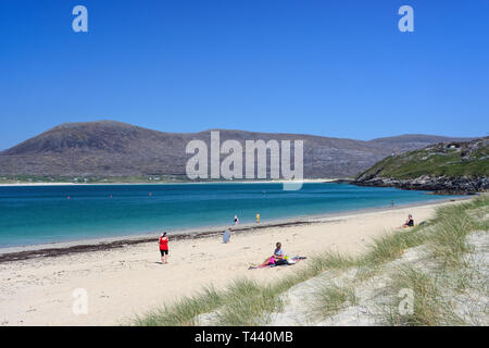 Traigh Horgabost Beach, Isle of Harris, Ebridi Esterne, Na h-Eileanan Siar, Scotland, Regno Unito Foto Stock