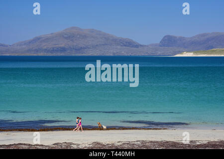 Traigh Horgabost Beach, Isle of Harris, Ebridi Esterne, Na h-Eileanan Siar, Scotland, Regno Unito Foto Stock