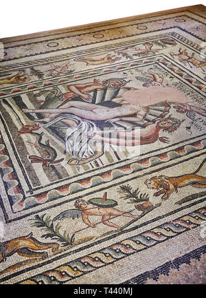 I mosaici romani - nascita di Afrodite (Venere) mosaico. Poseidon Villa Antica Zeugama, 2° - 3° secolo D.C. . Zeugma Museo del Mosaico, Gaziantep, Turchia. Foto Stock