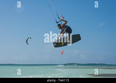 Kitesurf - los roques venezuela Foto Stock