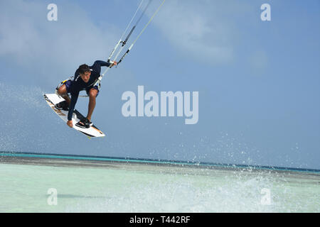 Kitesurf - los roques venezuela Foto Stock