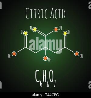 Struttura molecolare dell'acido citrico. Acido citrico formula chimica  scheletrica. Illustrazione del vettore della formula molecolare chimica  Immagine e Vettoriale - Alamy