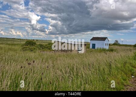 Ex bomba atomica e radar sito di test a Orford Ness, Orford, Suffolk, Regno Unito. Ora una zona umida del paesaggio e della natura di riserva. HDR effetto applicato. Foto Stock