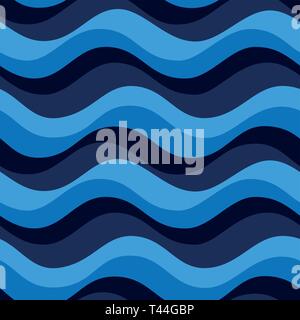 Modello di vettore con le onde del mare. Sfondo senza giunture Illustrazione Vettoriale