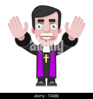 Illustrazione di un sacerdote Icona Design piatto. Cartoon illustrazione del sacerdote icona Vettore per il Web Illustrazione Vettoriale